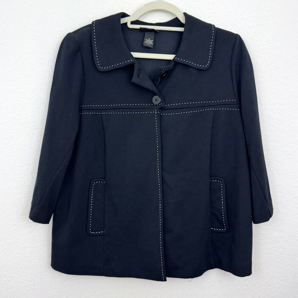 Lane Bryant Black Blazer with White Stitching
